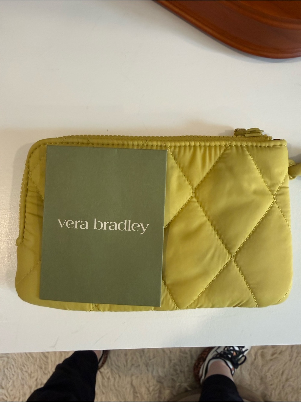 Vera Bradley Quilted Wristlet in Chartreuse Yellow